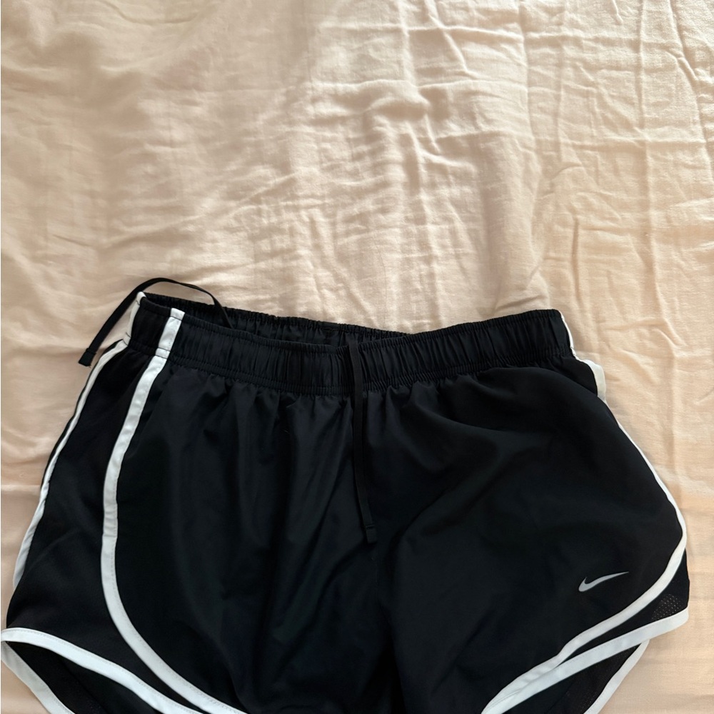 Nike Women's Black and White Athletic Shorts